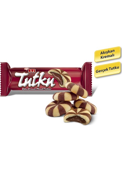 Tutku Kakao Kremalı Mozaik Bisküvi 100 g x 24 Adet