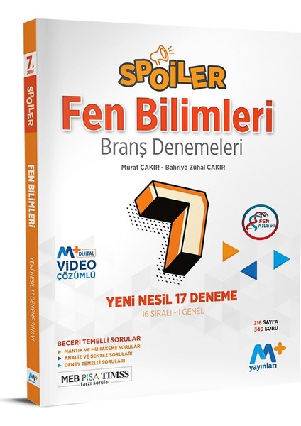 M+ 7. Sınıf Spoiler Fen Bilimleri Denemesi-17 Deneme