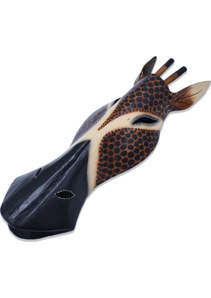 Zürafa Kafası Maske 50 cm Benekli Duvar Objesi Ahşap Mask fiyatları