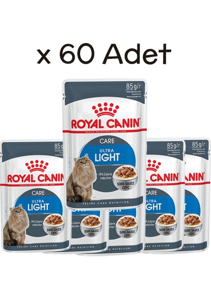 Ultra Light Gravy Pouch Diyet Kedi Maması 85 gr x 60 Adet
