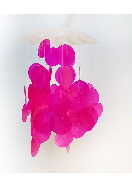 Sedef Rüzgar Çanı.tekli 8" Pembe & Naturel
