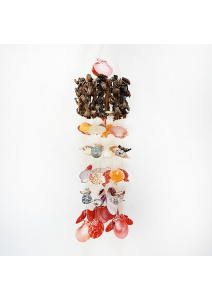 Ağaç Örme Halkalı Renkli Kabuklu Sarkaç