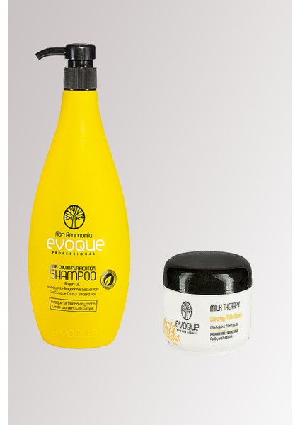 Professıonal Non-Ammonıa Arındırıcı Şampuan 1000ML +Evoque Milk Therapy Saç Maskesi 500ML