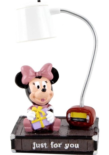 Minnie Mouse Beyaz Masa Gece Lambası Işıklı Biblo