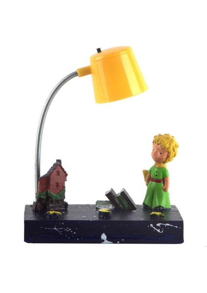 Küçük Prens Sarı Masa Gece Lambası Işıklı Biblo