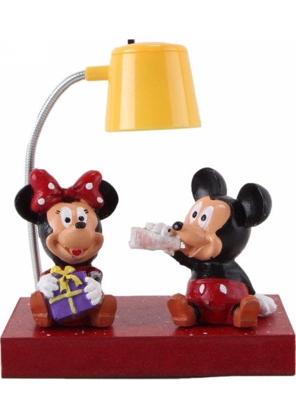 Mickey Mouse Minnie Mouse Tasarımlı Mickey Minnie Işıklı Biblo Masa Gece Lambası