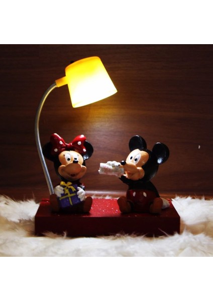 Mickey Mouse Minnie Mouse Tasarımlı Mickey Minnie Işıklı Biblo Masa Gece Lambası fiyatları