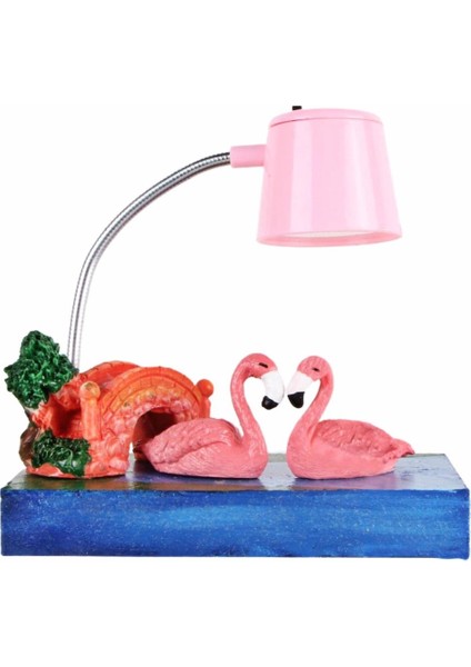 Flamingoların Aşkı Işıklı Biblo Pembe Masa Gece Lambası Flamingo 3 fiyatları