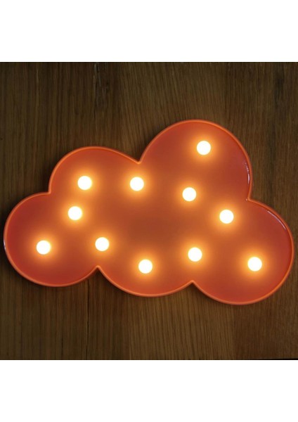 Bulut Tasarımlı Pembe LED Işıklı Gece Lambası