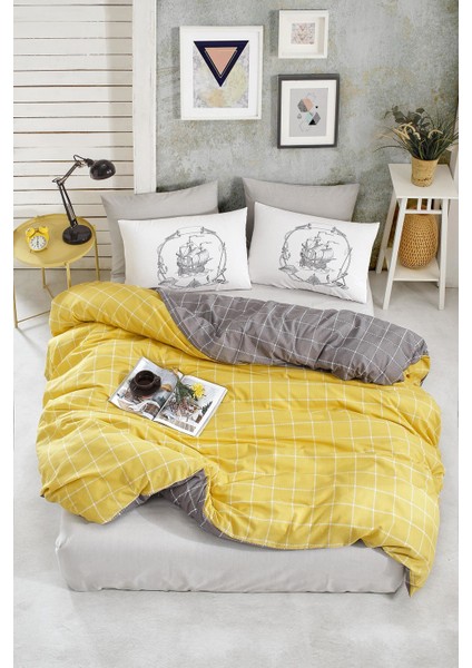 Newhome Ranforce Çift Kişililik Nevresim Takımı Trendy Colors Sarı 1167-07