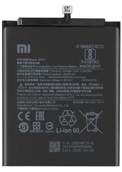 Xiaomi Mi 9 Lite (BM4F) Uyumlu Batarya Pil 4030 mAh