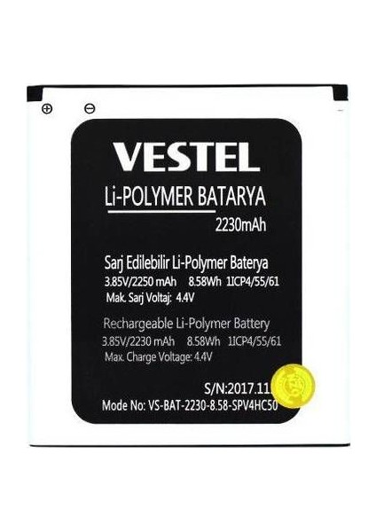 Vestel Venüs V3 5000 Uyumlu Batarya Pil 2230 mAh