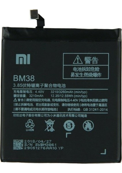 Xiaomi Mi 4s (BM38) Uyumlu Batarya Pil 3210 mAh