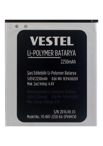 Vestel Venüs E2 Plus Uyumlu Batarya Pil 2350 mAh