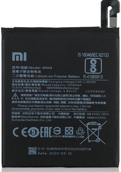 Xiaomi Redmi Note 6 Pro (BN48) Uyumlu Batarya Pil 4000 mAh