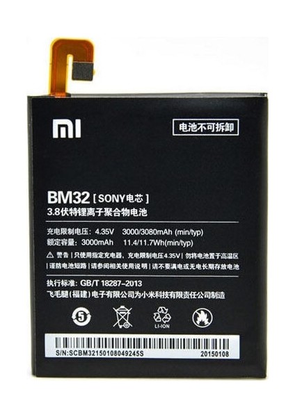 Xiaomi Mi4 (BM32) Uyumlu Batarya Pil 3080 mAh
