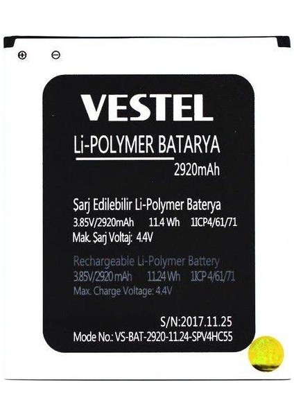 Vestel Venüs V3 5530 Uyumlu Batarya Pil 2920 mAh