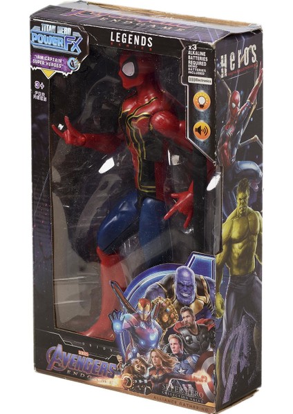 Sesli, Işıklı Legend Series Standlı Avengers Spiderman (Örümcek Adam) Oyuncak Figür - 30CM