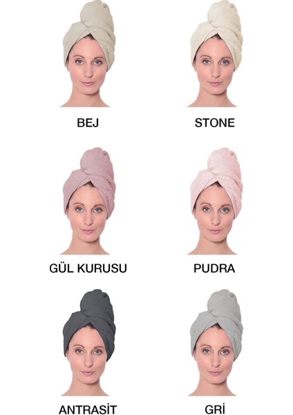 Antrasit Saç Kurutma Bonesi - Havlusu