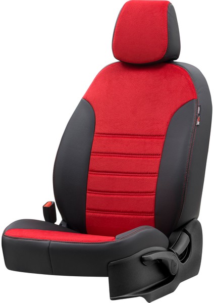 Hyundai I30 2007-2012 Özel Üretim Koltuk Kılıfı London Design Kırmızı - Siyah