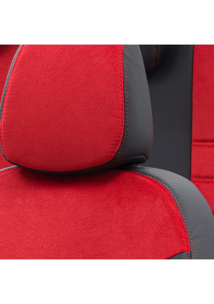 Hyundai I30 2007-2012 Özel Üretim Koltuk Kılıfı London Design Kırmızı - Siyah