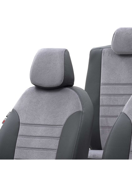 V.w. Transporter T-5 2004-2015 4+1 (5 Kişi) Özel Üretim Koltuk Kılıfı London Design Füme - Siyah