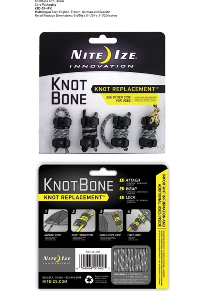 Knotbone No3 4pack With Cord
