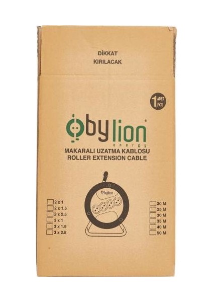 Seyyar Makaralı Uzatma Kablosu 20 m 3 x 1,5