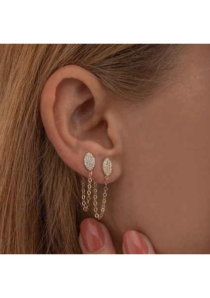 14 Ayar Altın Oval Sallantılı Kadın Küpe fiyatları