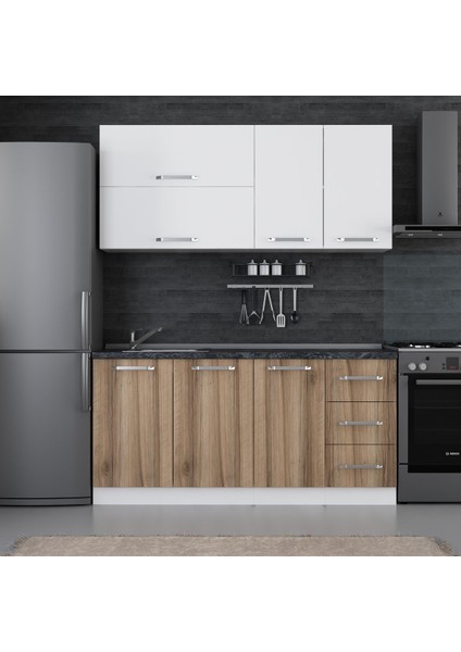 170 Cm Mutfak Dolabı Beyaz Dore 170-D1