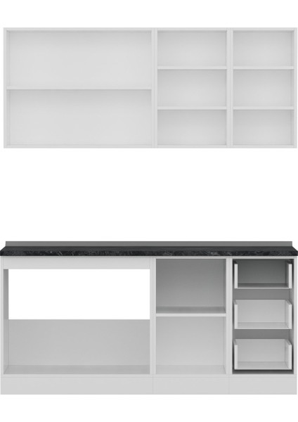 175 Cm Mutfak Dolabı Beyaz Antrasit 175-A2 fiyatları