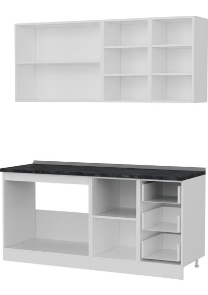 175 Cm Mutfak Dolabı Beyaz Antrasit 175-A2 fırsatları