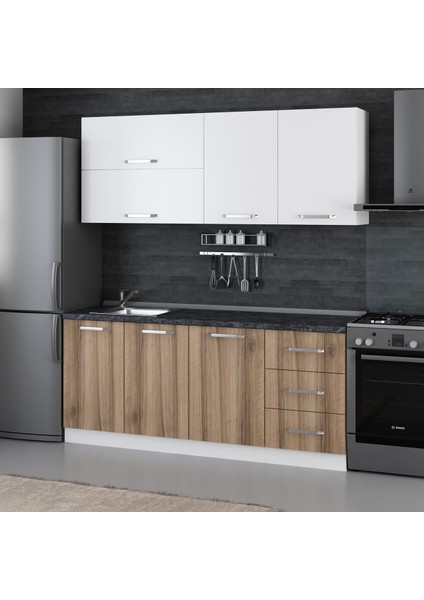 190 Cm Mutfak Dolabı Beyaz Dore 190-D2 modelleri