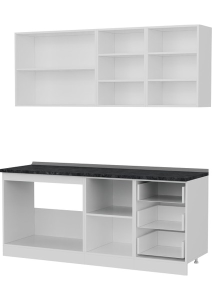 190 Cm Mutfak Dolabı Beyaz Dore 190-D2 fırsatları
