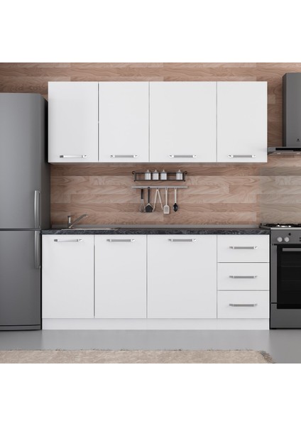 195 Cm Mutfak Dolabı Beyaz 195-B1