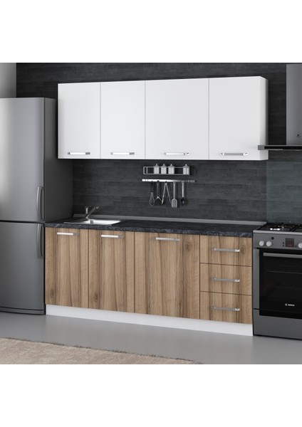 195 Cm Mutfak Dolabı Beyaz Dore 195-D1 modelleri