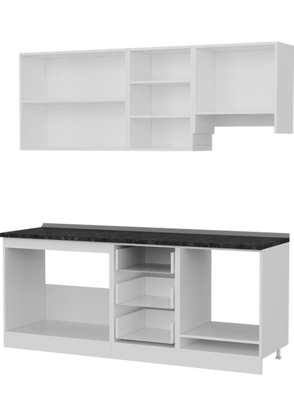 200 Cm Mutfak Dolabı Beyaz Antrasit 200-A5 fırsatları