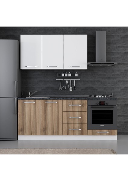 200 Cm Mutfak Dolabı Beyaz Dore 200-D3