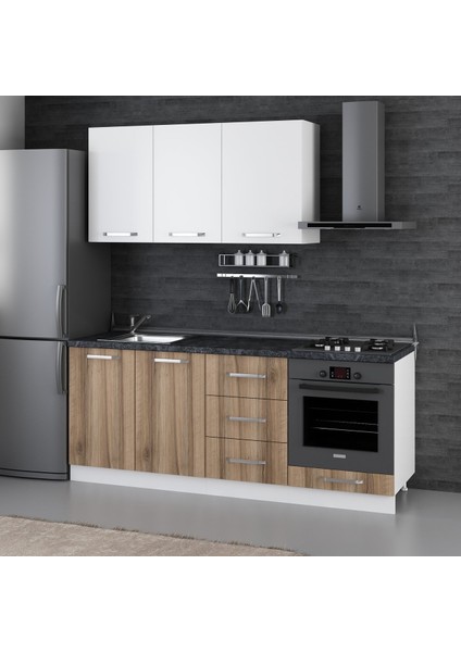 200 Cm Mutfak Dolabı Beyaz Dore 200-D3 modelleri