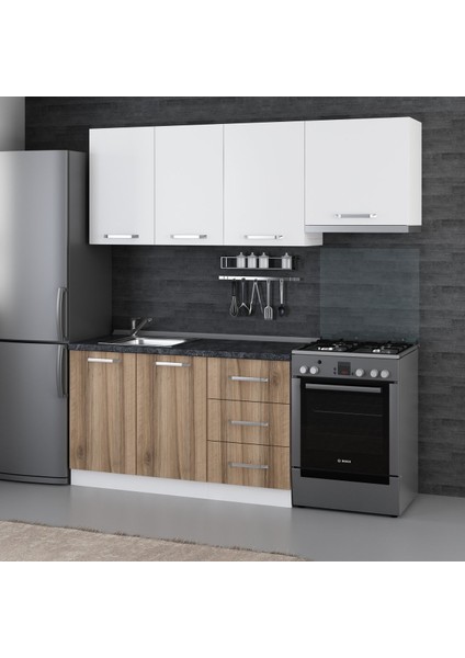 200 Cm Mutfak Dolabı Beyaz Dore 200-D4 modelleri