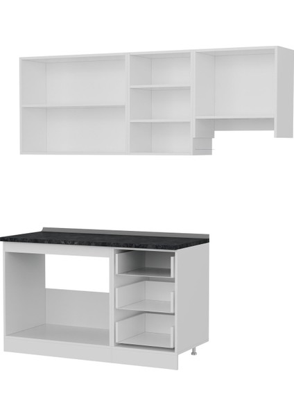 200 Cm Mutfak Dolabı Beyaz Dore 200-D4 fırsatları