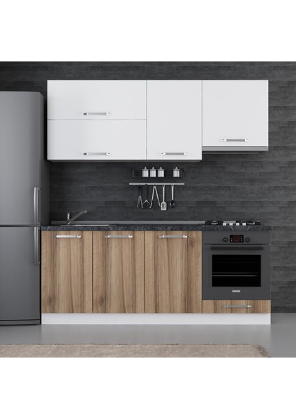200 Cm Mutfak Dolabı Beyaz Dore 200-D8