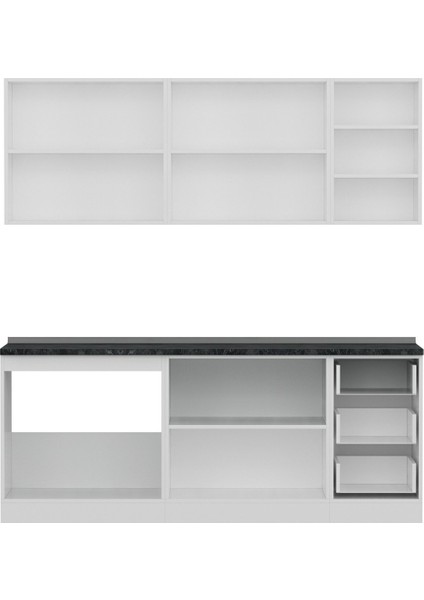 205 Cm Mutfak Dolabı Beyaz Antrasit 205-A1 fiyatları