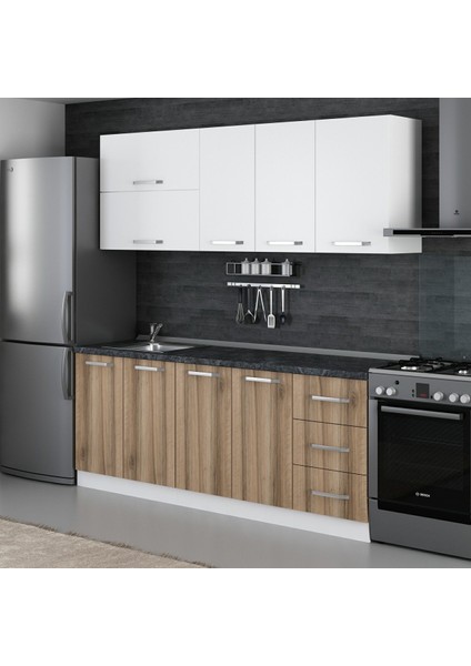 205 Cm Mutfak Dolabı Beyaz Dore 205-D2 modelleri