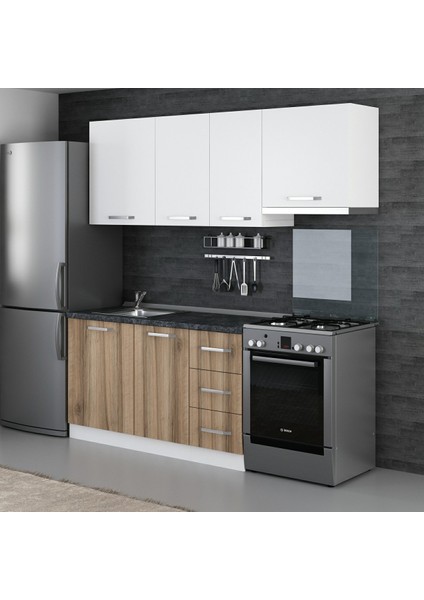 205 Cm Mutfak Dolabı Beyaz Dore 205-D4 modelleri