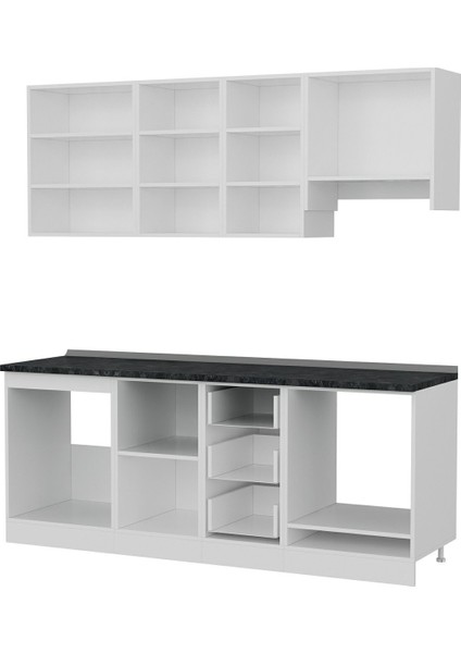 205 Cm Mutfak Dolabı Beyaz Dore 205-D5