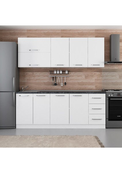 210 Cm Mutfak Dolabı Beyaz 210-B2