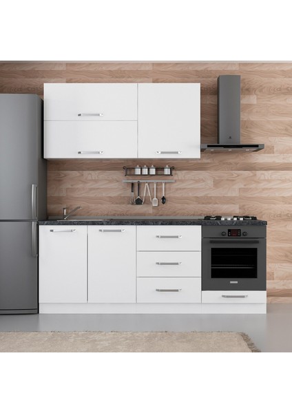 210 Cm Mutfak Dolabı Beyaz 210-B3