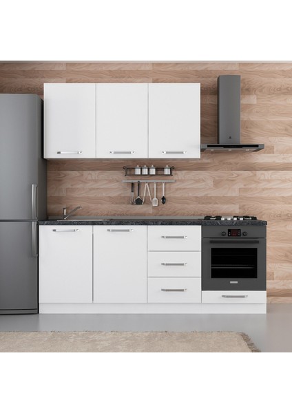 210 Cm Mutfak Dolabı Beyaz 210-B6