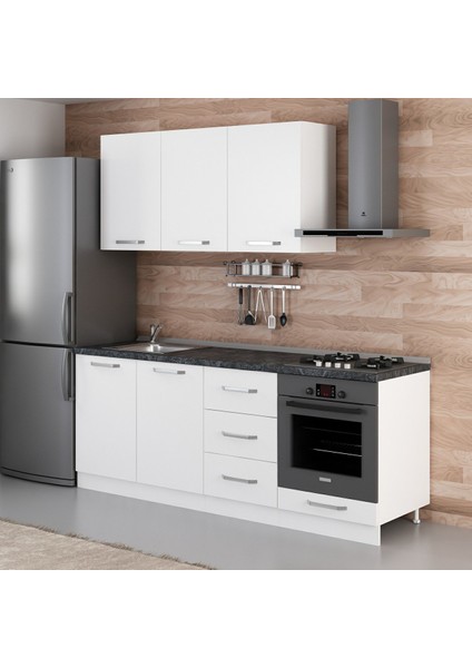 210 Cm Mutfak Dolabı Beyaz 210-B6